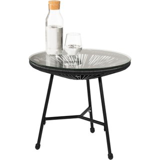 Set de 2 sillas de jardín con mesa de estilo retro Acapulco negro