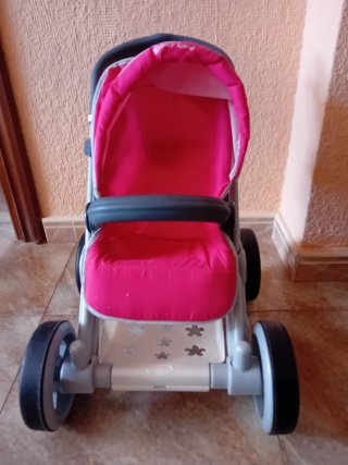 Carrito de muñecas rosa
