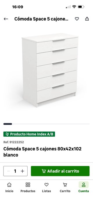 Cajonera blanca de madera