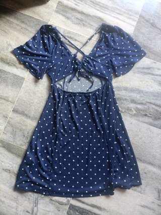 Vestido azul anudado espalda Talla S