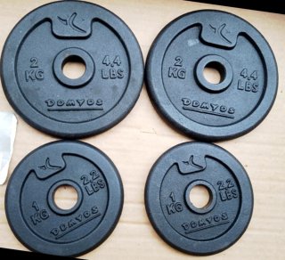 Dischi pesi Domyos 2x2kg + 2x1kg foro 28mm