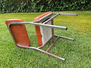 Silla de skai naranja vintage original (años 70)