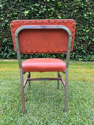 Silla de skai naranja vintage original (años 70)