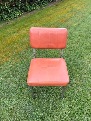 Silla de skai naranja vintage original (años 70)
