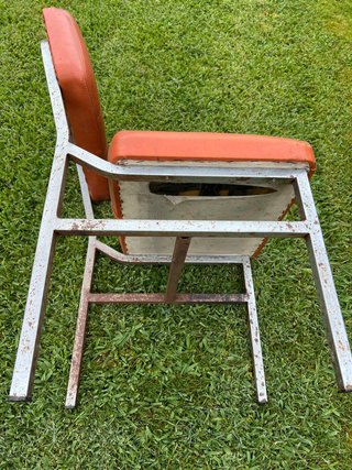 Silla de skai naranja vintage original (años 70)