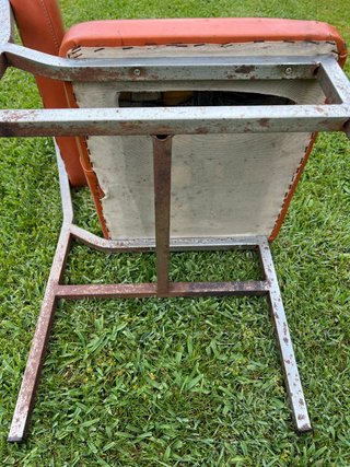 Silla de skai naranja vintage original (años 70)