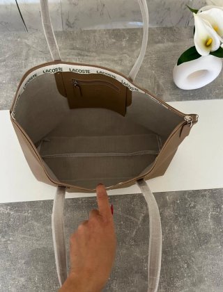 Bolso mujer Lacoste Marrón claro Tote