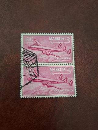 Sellos Marruecos Avión 1, 40 ptas