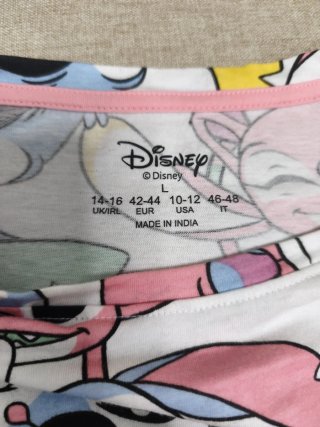 Pijama Stitch y Angel 2 piezas talla L