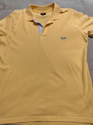Polo amarillo con logo Algodón
