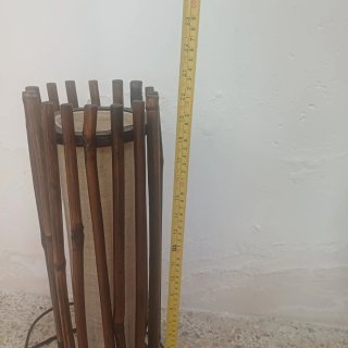 Lampada da terra in bambù e tessuto