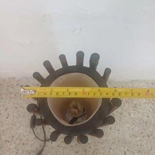 Lampada da terra in bambù e tessuto