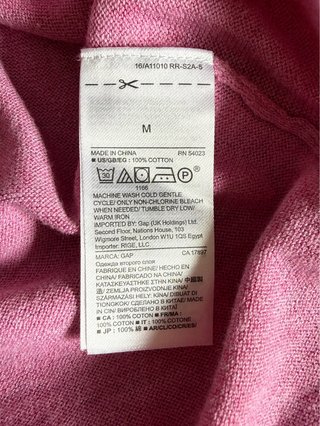 Jersey algodón ligero GAP mujer rosa