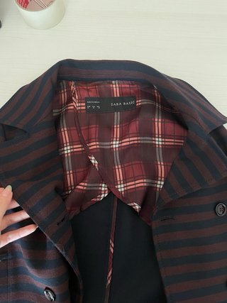 Americana Zara Rayas Rojo y Azul Marino Vintage