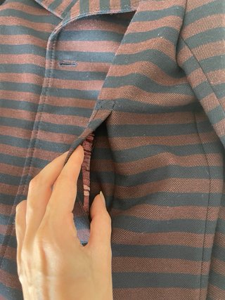 Americana Zara Rayas Rojo y Azul Marino Vintage