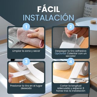Cinta selladora impermeable autoadhesiva baño