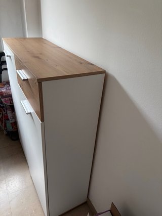 Zapatero madera y blanco