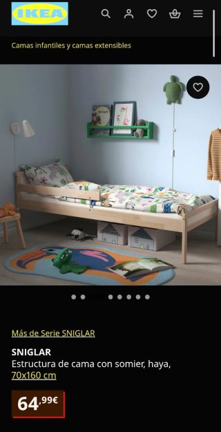 2×Cama infantil Sniglar Ikea + colchón