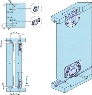 Ruedas puertas correderas armarios plástico gris