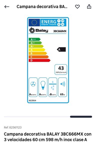 BALAY Campana Cocina Acero Inox - Nuevo