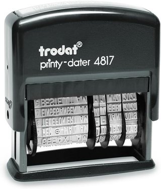Trodat sello fecha textos oficina autoentintado