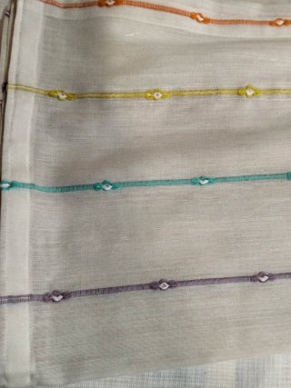 2 Tende Beige con Strisce Colorate