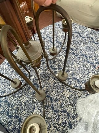Lámpara colgante vintage madera y metal