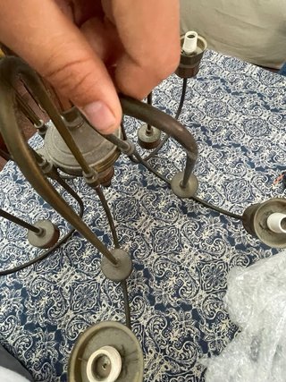 Lámpara colgante vintage madera y metal