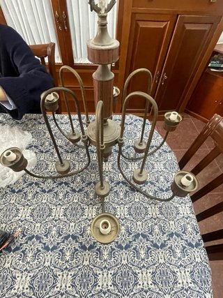 Lámpara colgante vintage madera y metal