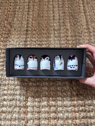 Colección 5 Mochuelos de Porcelana de Sargadelos