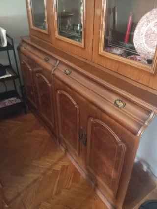 Vitrina vintage madera y cristal