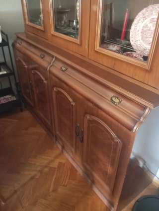 Vitrina vintage madera y cristal