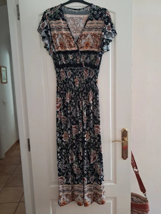 Vestido estampado floral manga corta