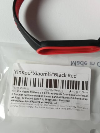 Correa Xiaomi Mi Band 5/4/3/6 Negra/Roja Nuevo