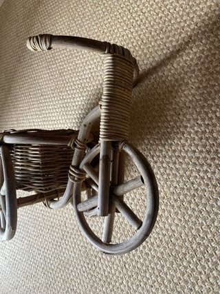 Bicicleta cesto bambu vime vintage
