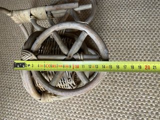 Bicicleta cesto bambu vime vintage