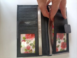 🇬🇧 Osprey London Cartera Matinee Piel Negra/Gris