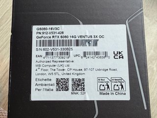 VENDIDA. MSI GeForce RTX 5080 VENTUS 3X OC 16GB