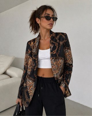Giacca sportiva donna fantasia oro nero