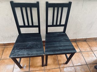 Set di 2 Sedie Ikea in Legno Nero