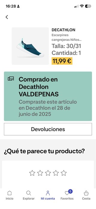 Cangrejeras Decathlon niño T.30-31 Verde