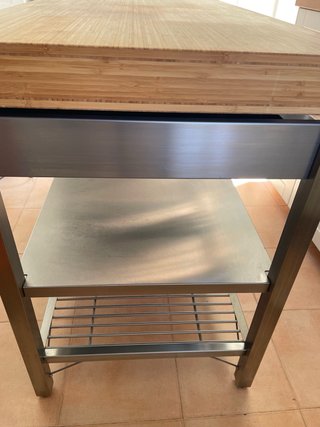 Mesa de trabajo IKEA Rimforsa Acero Inox/Bambú