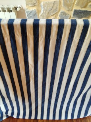 Cortinas Rayas Azul y Blanco
