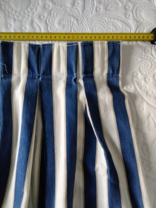 Cortinas Rayas Azul y Blanco