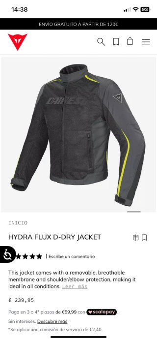 Chaqueta Moto Dainese nueva talla 52
