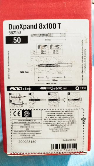 Fischer DuoXpand 8x100 T - Caja 50 uds