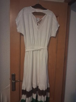Vestido Women'secret blanco con cinturón