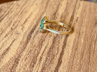 plata Anillo de la suerte con malaquita