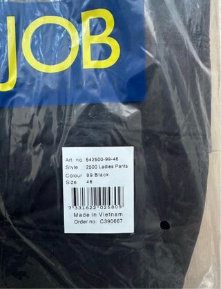 Pantalón de trabajo ProJob Negro