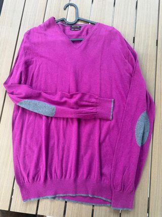 Jersey Massimo Dutti V-Neck Hombre Rosa